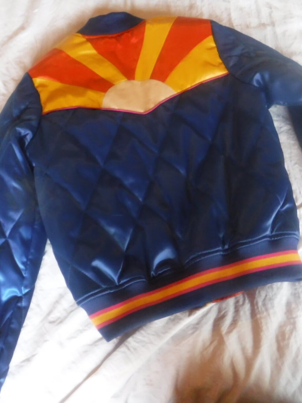 Classic Rock Couture 1970 Arizona Desert Insp Navy RISING SUN Bomber Jack Size S